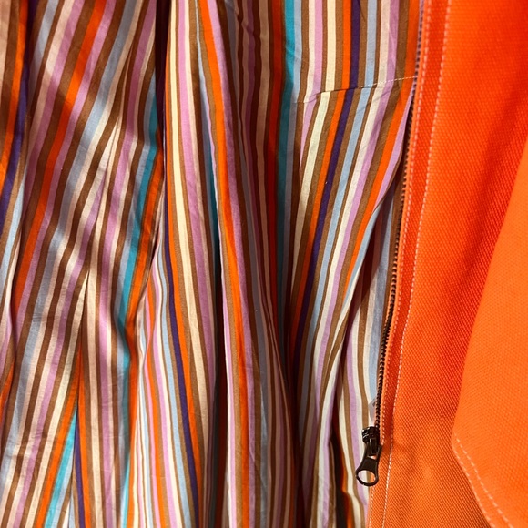 MAX D&G ORANGE COTTON TRENCH COAT SIZE MEDIUM WITH DETACHABLE BIB - Picture 14 of 14